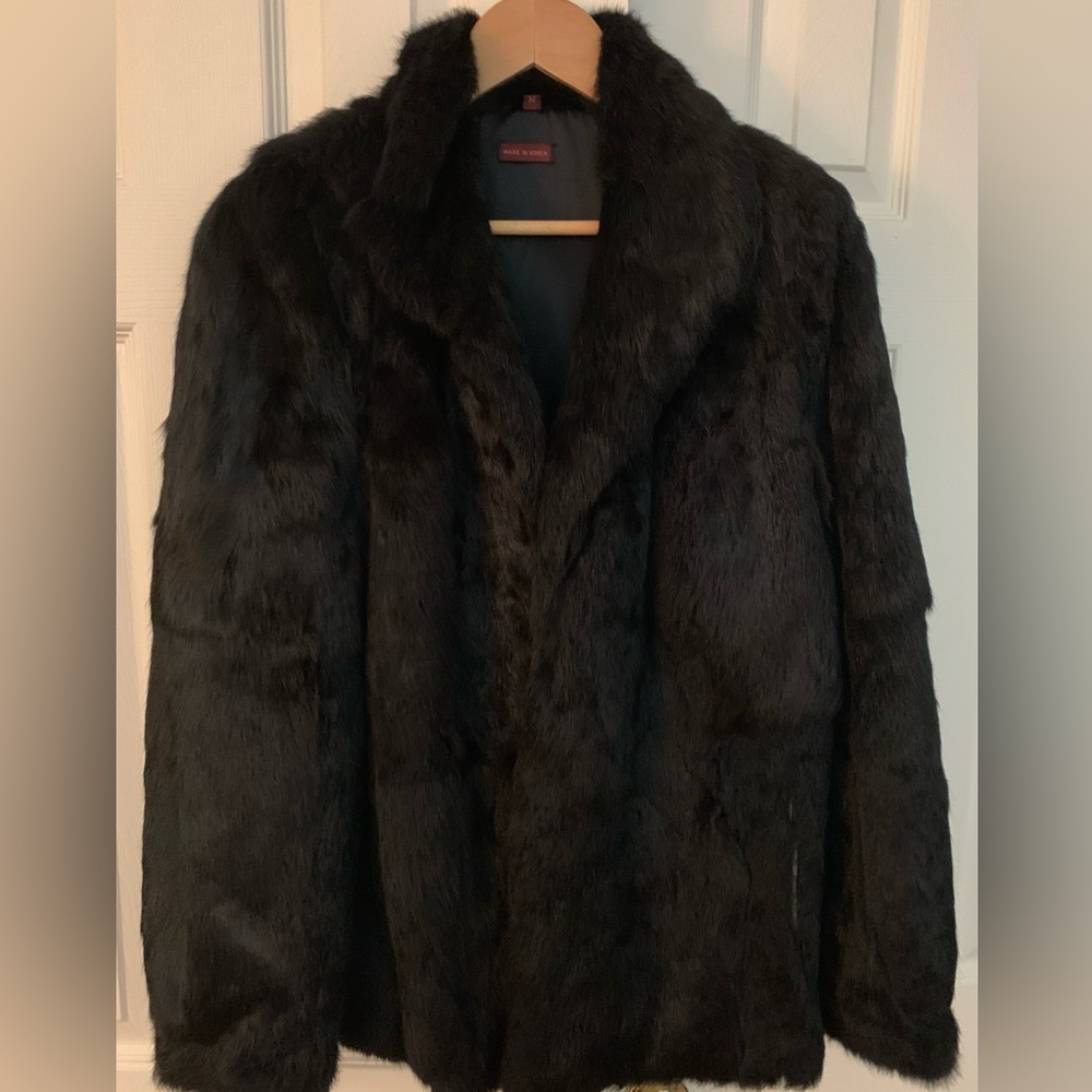 Vintage Beautiful Black Rabbit Fur Coat